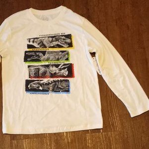 Boys Wonder Nation Dinosaur Graphic T-Shirt Long Sleeve tag free comfort 10 12